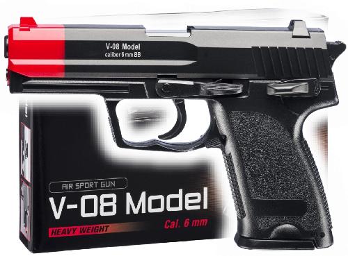 PISTOLA AIR SOFT V-08 MODEL CAL. 6 mm.